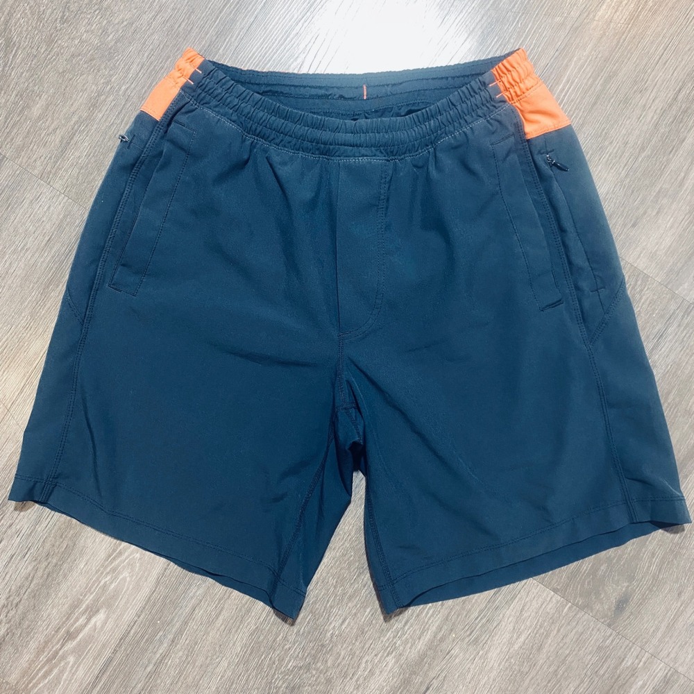 Birddogs Mens Medium Navy Blue Apricot Lined Athletic Gym Training Shorts Summer